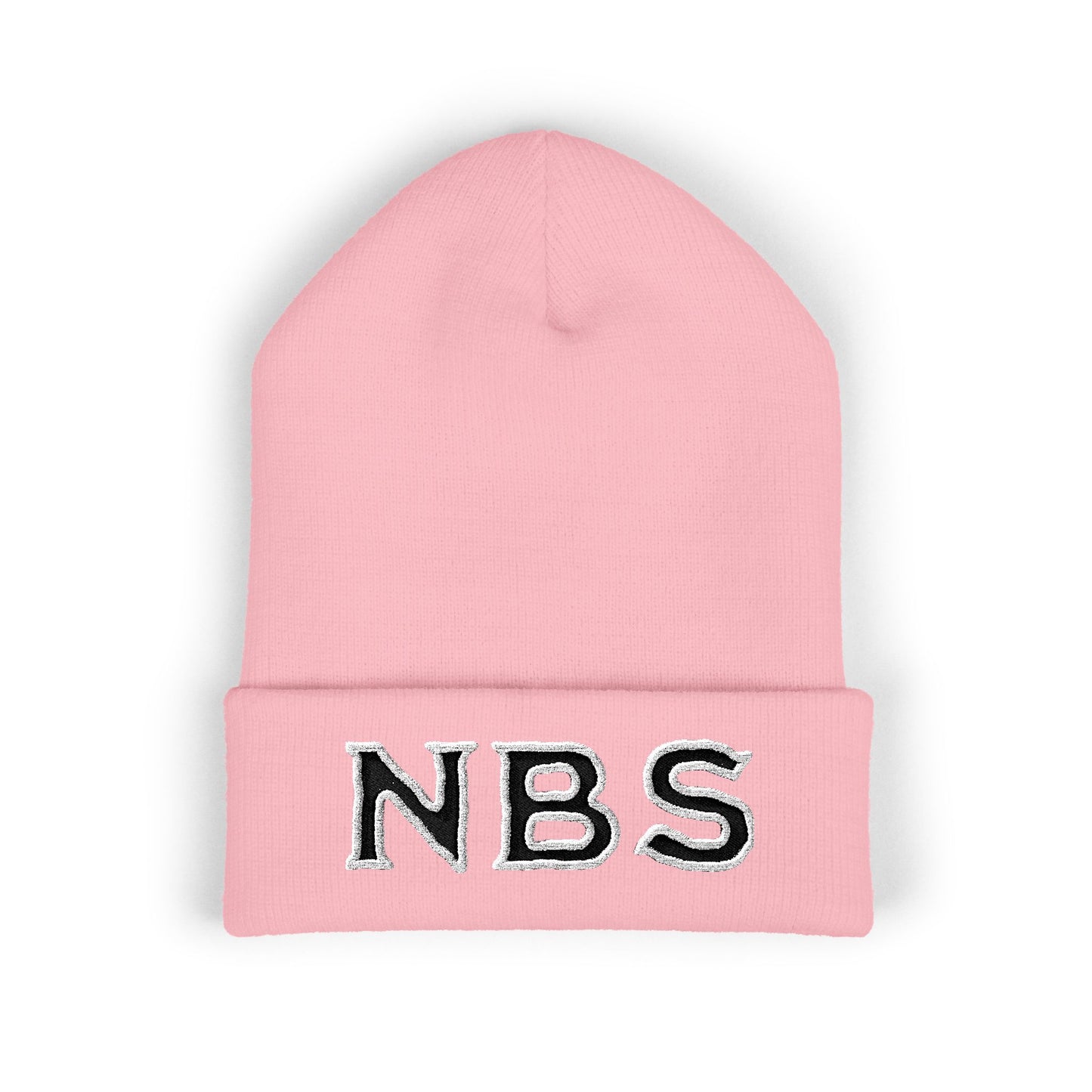 NBS Black Embroidered Cuffed Beanie