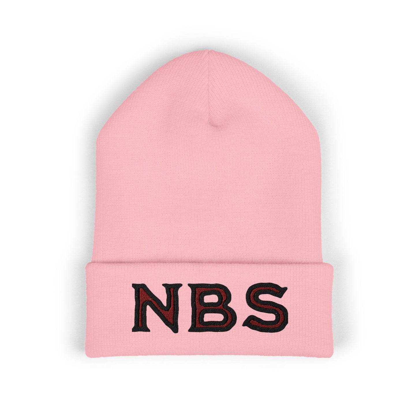 NBS Red Embroidered Cuffed Beanie
