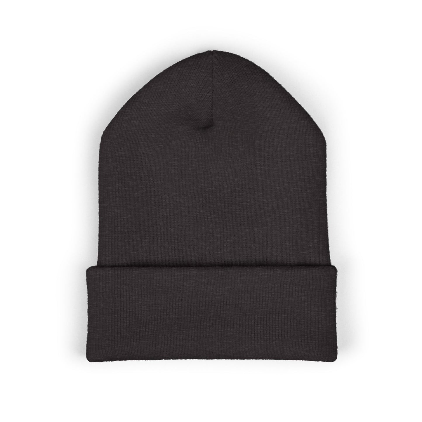 NBS White Embroidered Cuffed Beanie