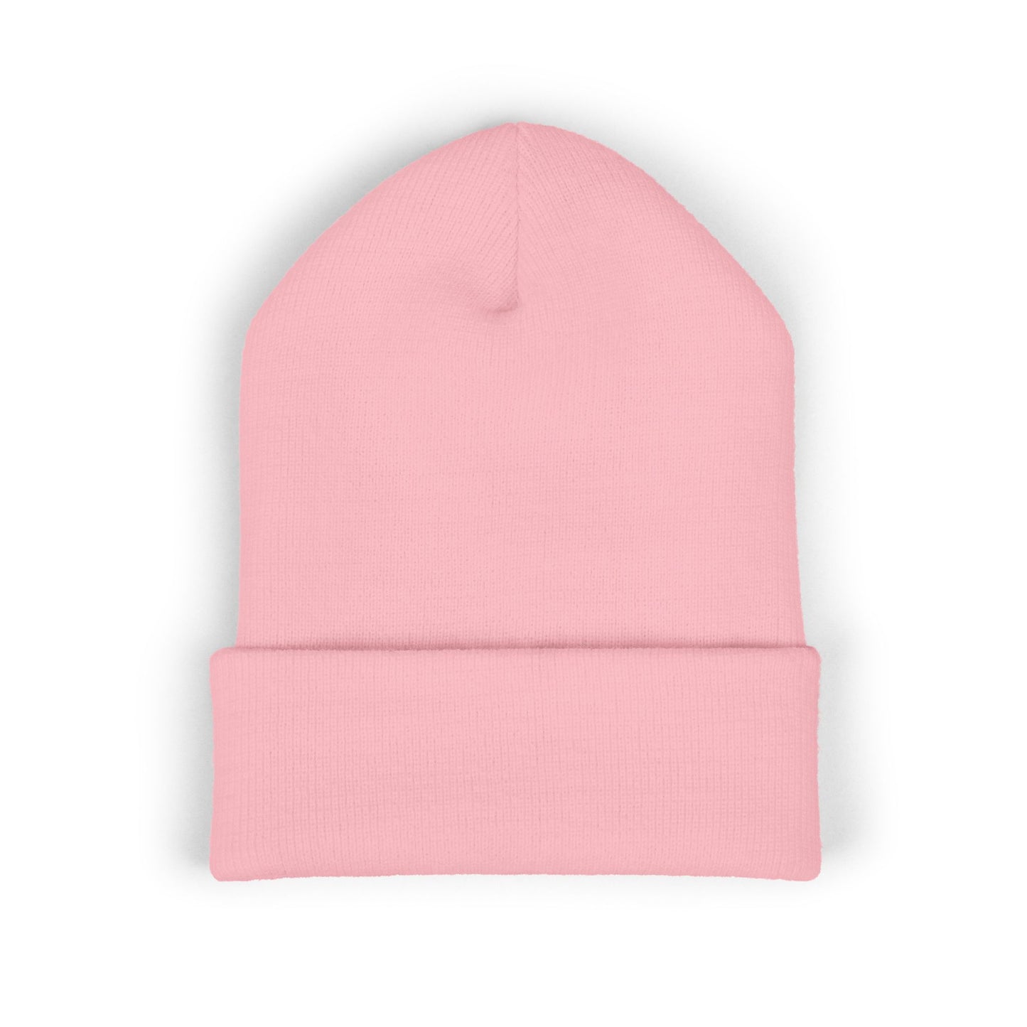 NBS White Embroidered Cuffed Beanie