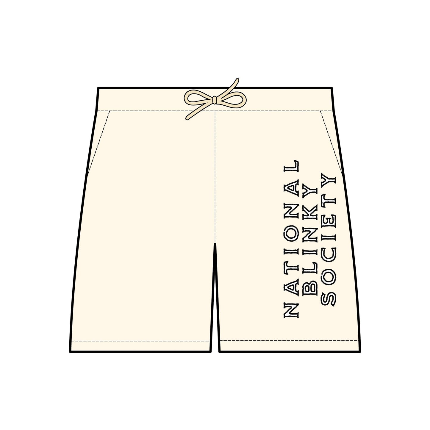 NBS White Fleece Sweat Shorts