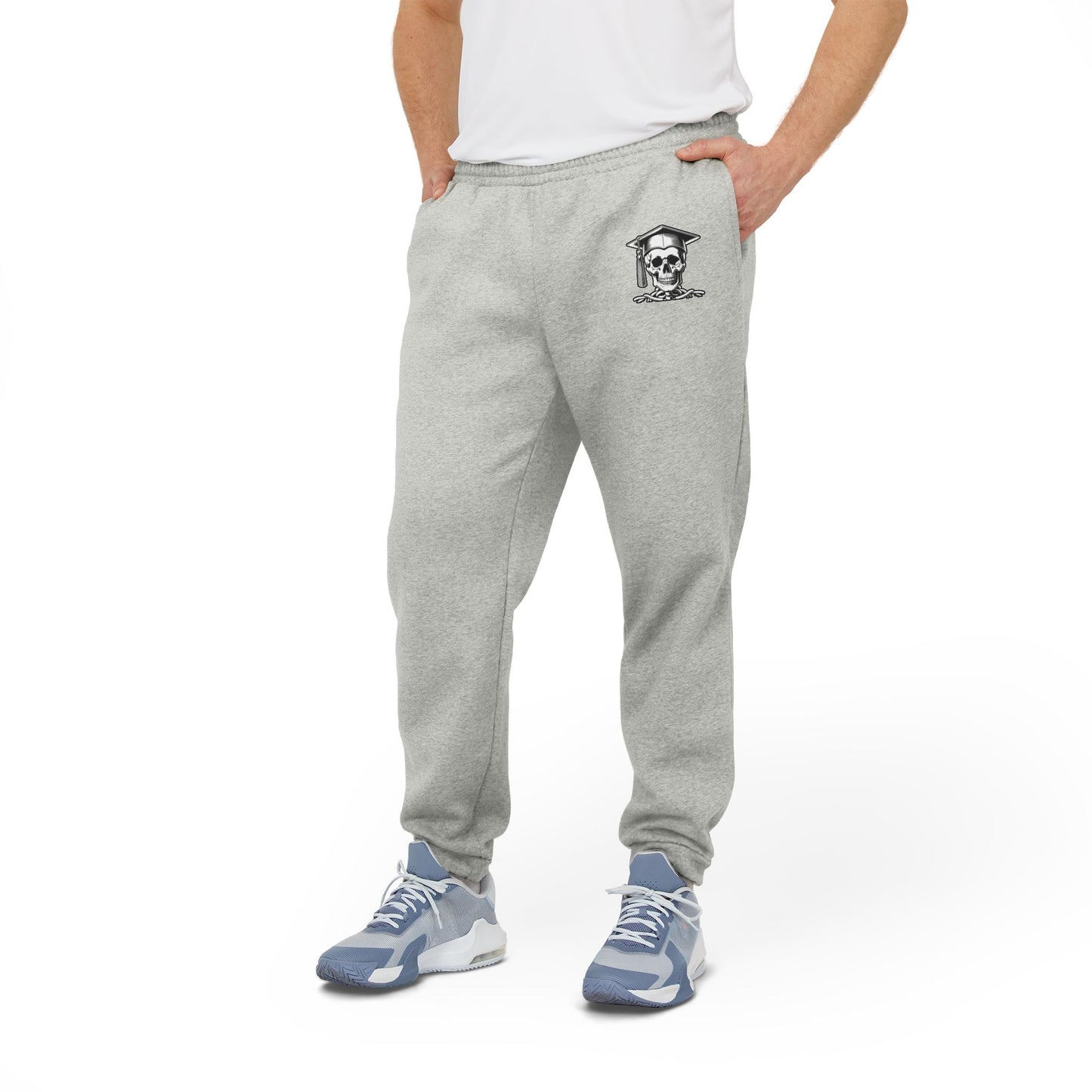 NBS White Logo Adidas Fleece Joggers