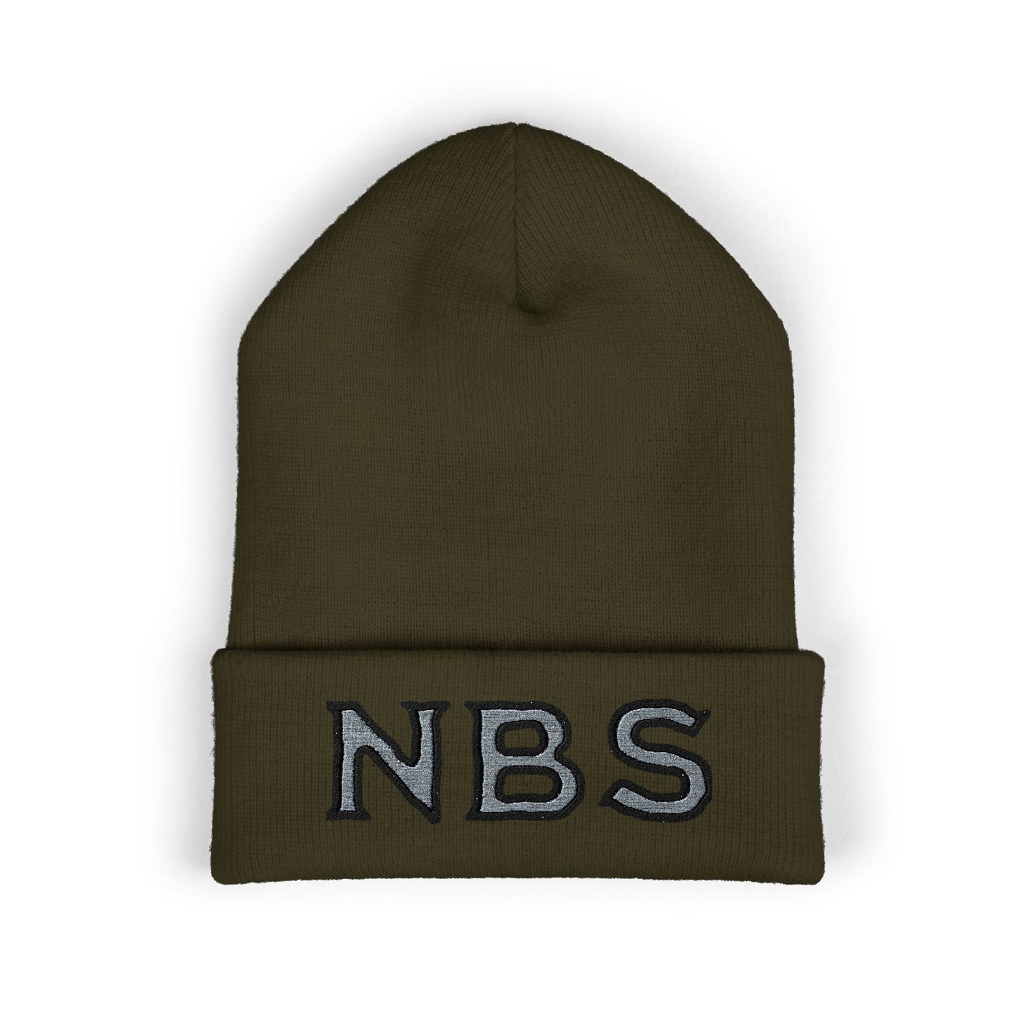 NBS Silver Embroidered Cuffed Beanie