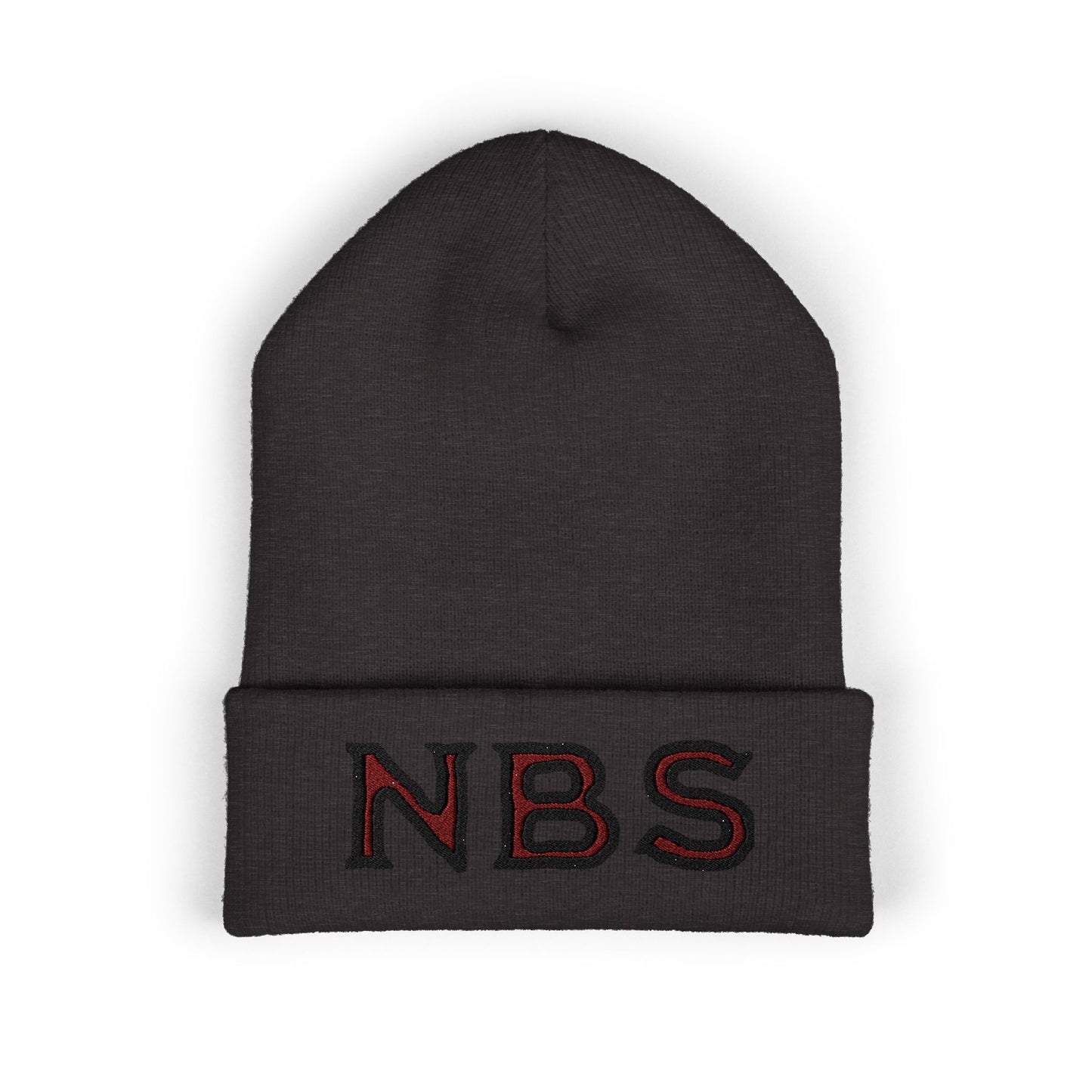NBS Red Embroidered Cuffed Beanie
