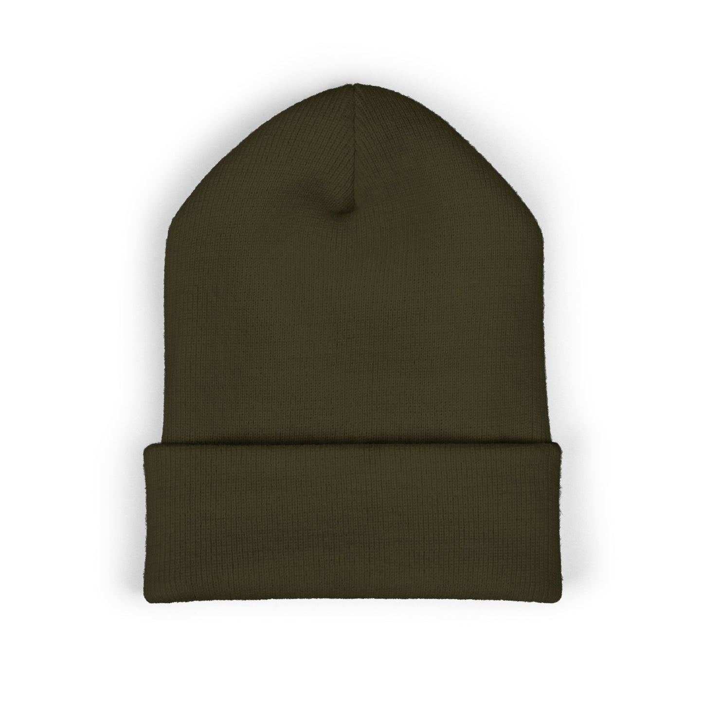 NBS White Embroidered Cuffed Beanie