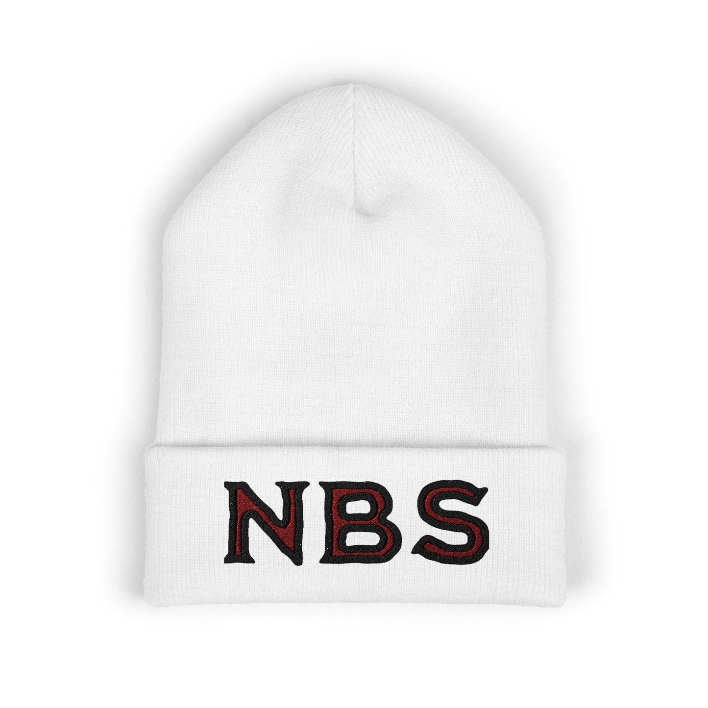 NBS Red Embroidered Cuffed Beanie