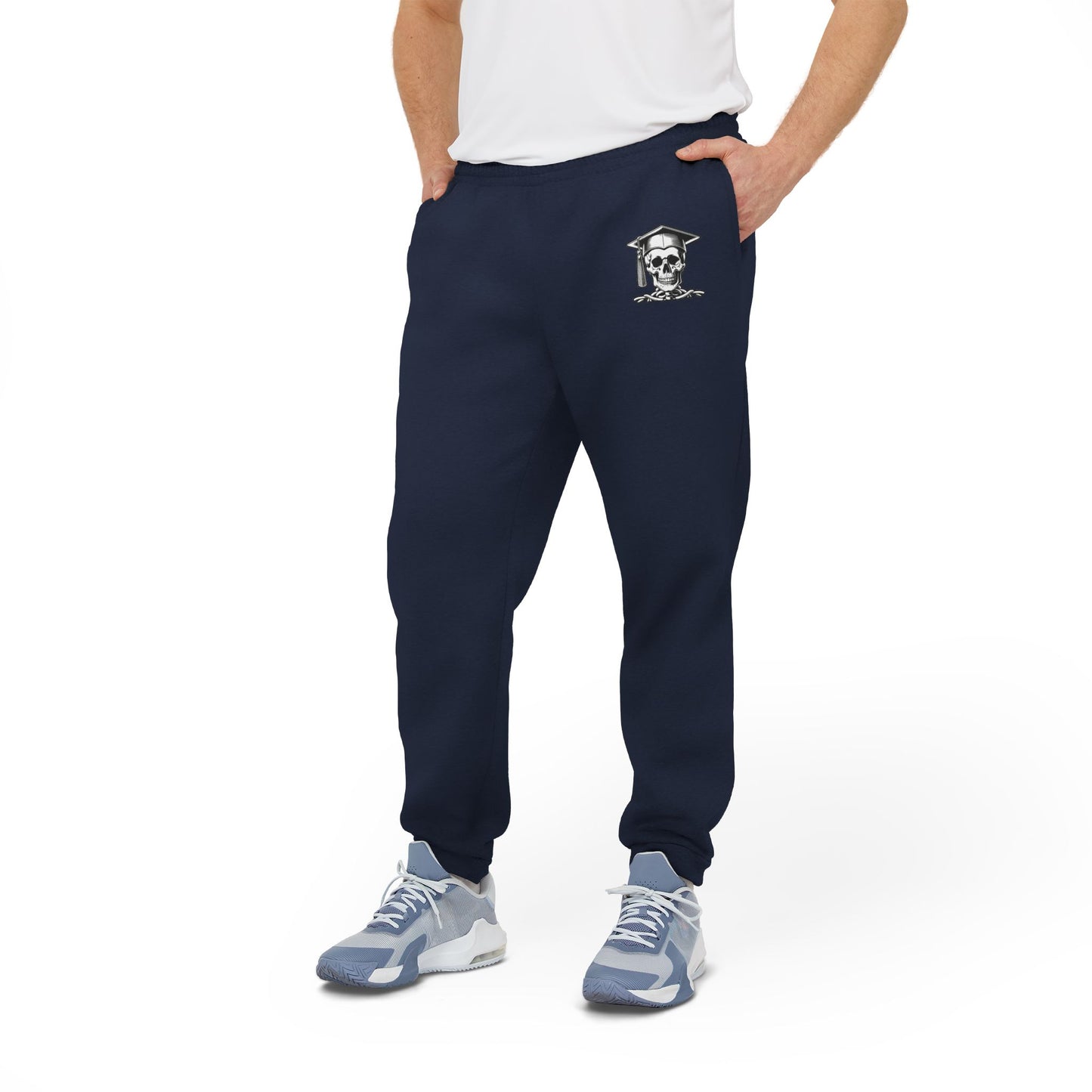 NBS White Logo Adidas Fleece Joggers