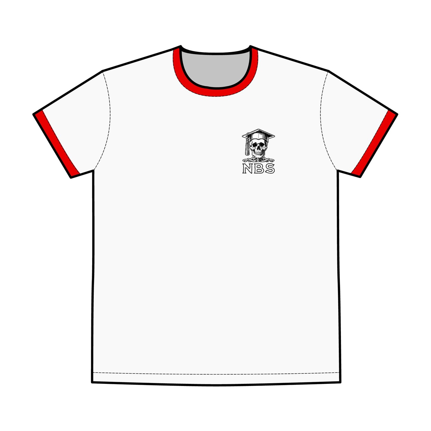 NBS White Ringer Tee