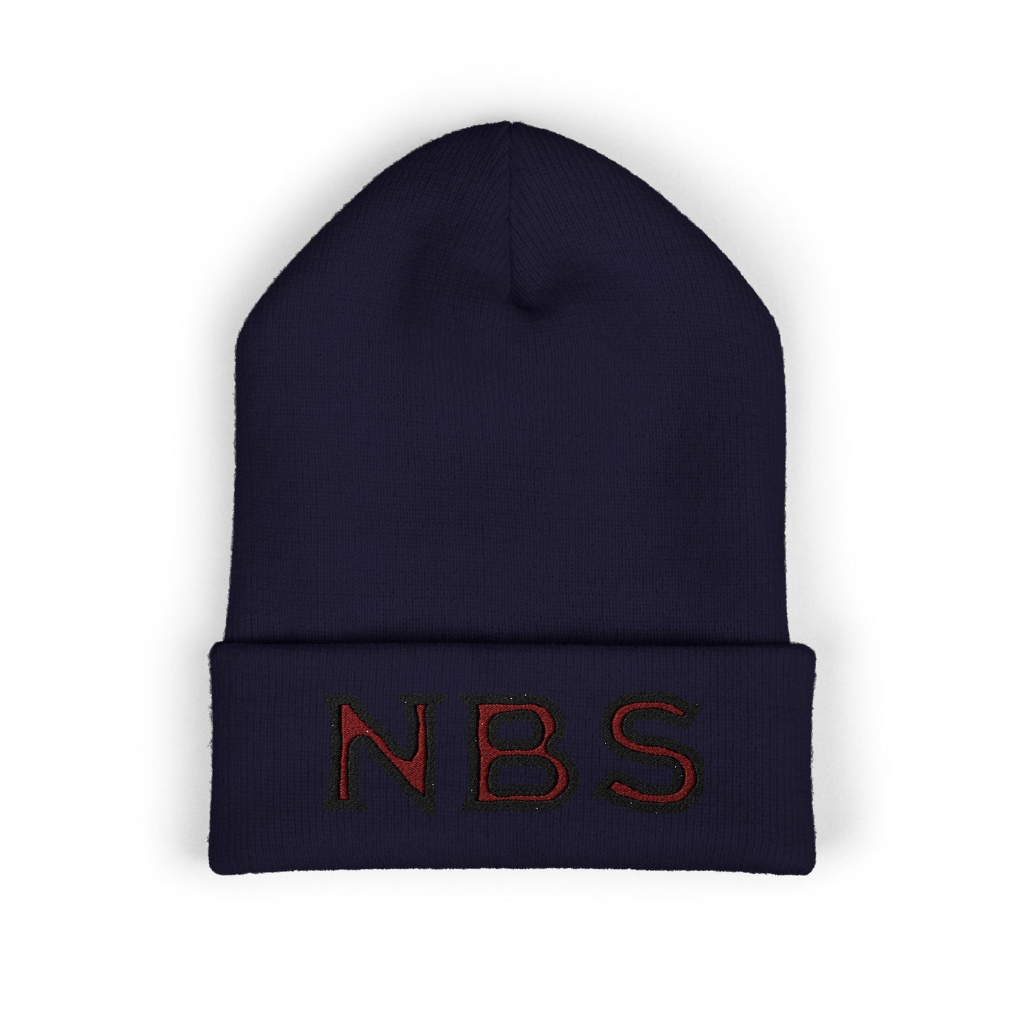 NBS Red Embroidered Cuffed Beanie