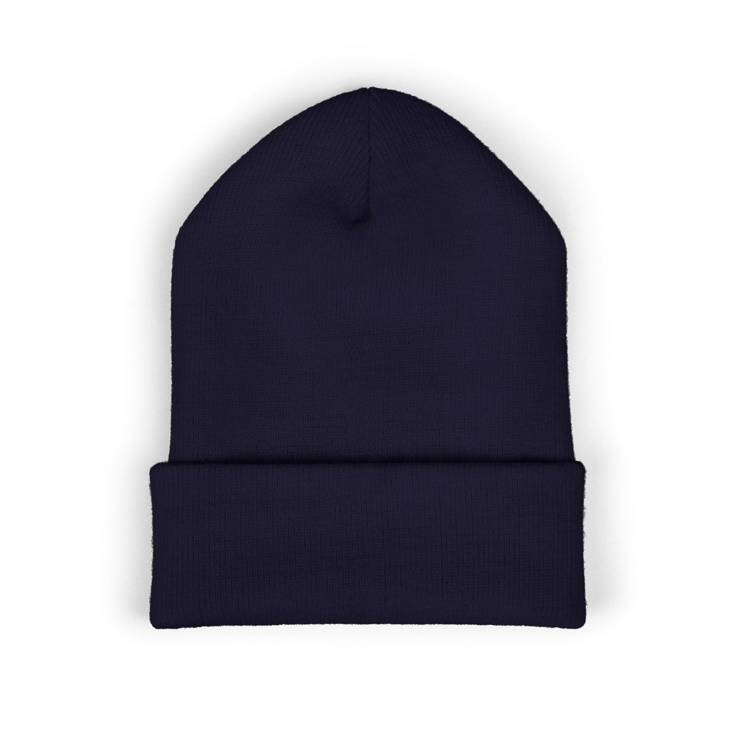 NBS White Embroidered Cuffed Beanie