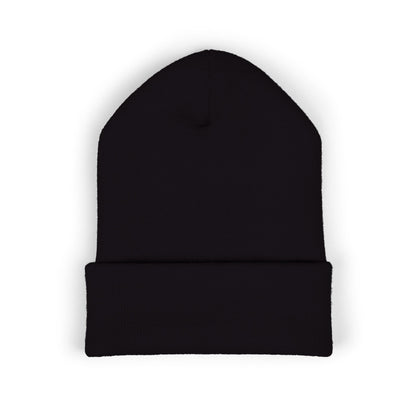 NBS Black Embroidered Cuffed Beanie