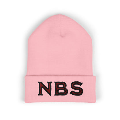 NBS Red Embroidered Cuffed Beanie