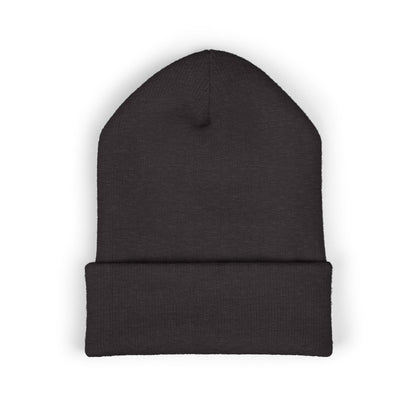 NBS White Embroidered Cuffed Beanie