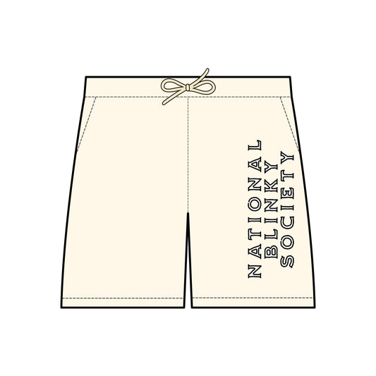 NBS White Fleece Sweat Shorts