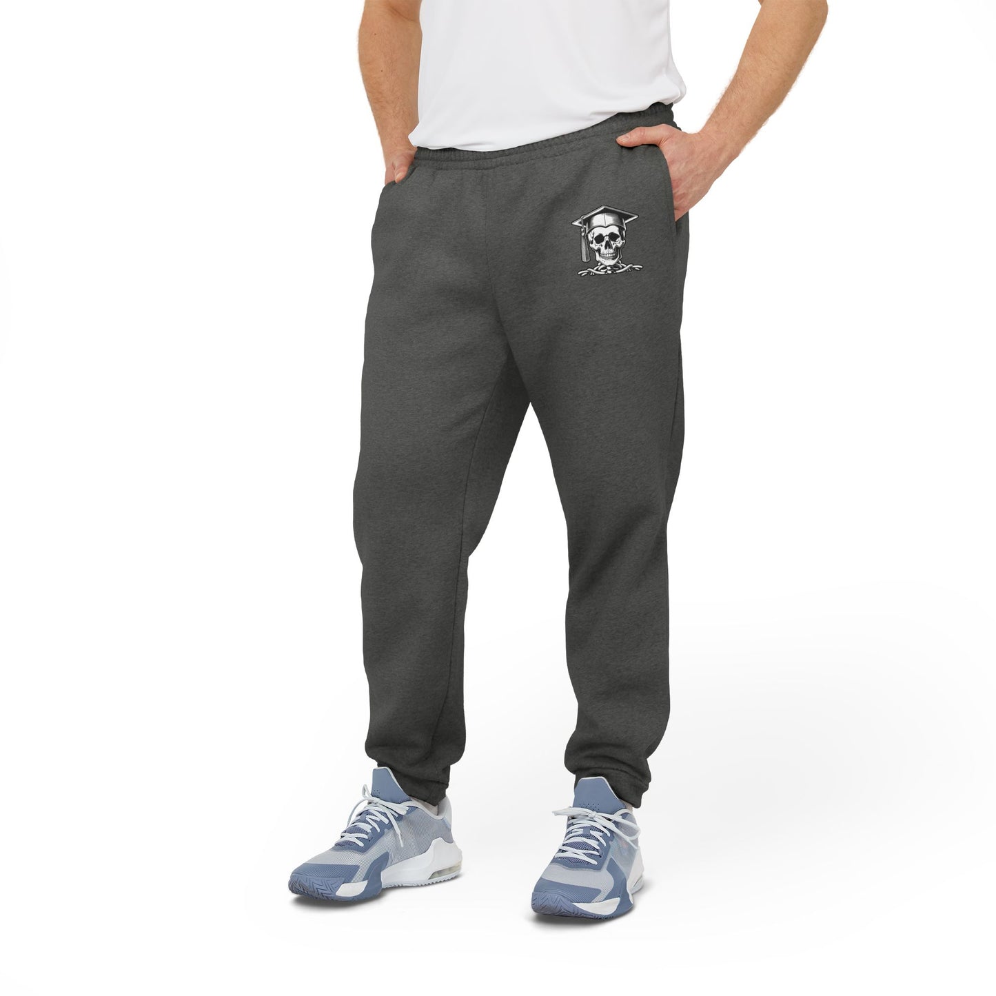 NBS White Logo Adidas Fleece Joggers