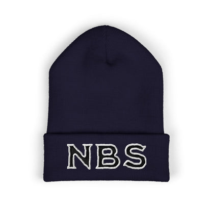 NBS Black Embroidered Cuffed Beanie
