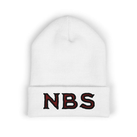 NBS Red Embroidered Cuffed Beanie
