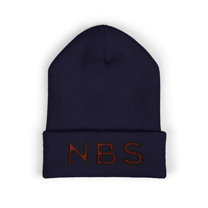 NBS Red Embroidered Cuffed Beanie